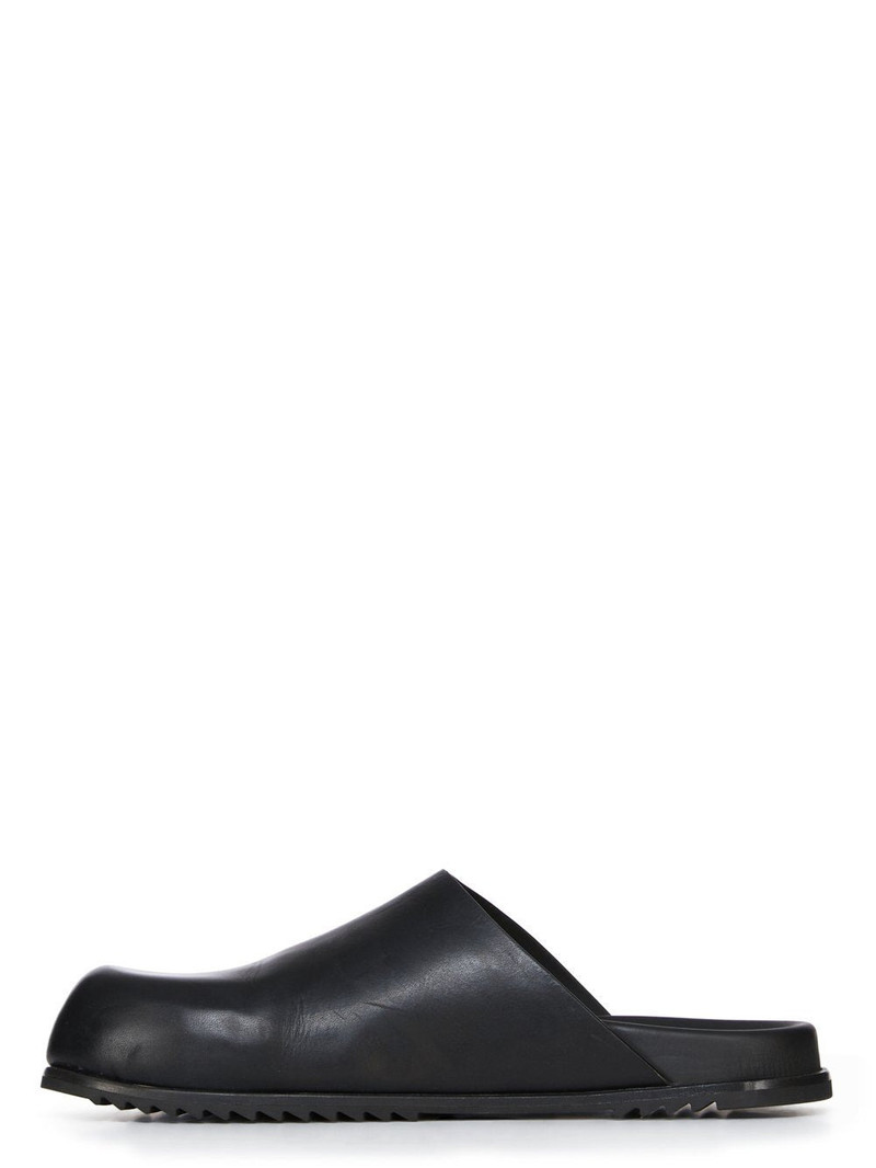 Rick Owens Granola Leather Mules Black outlook