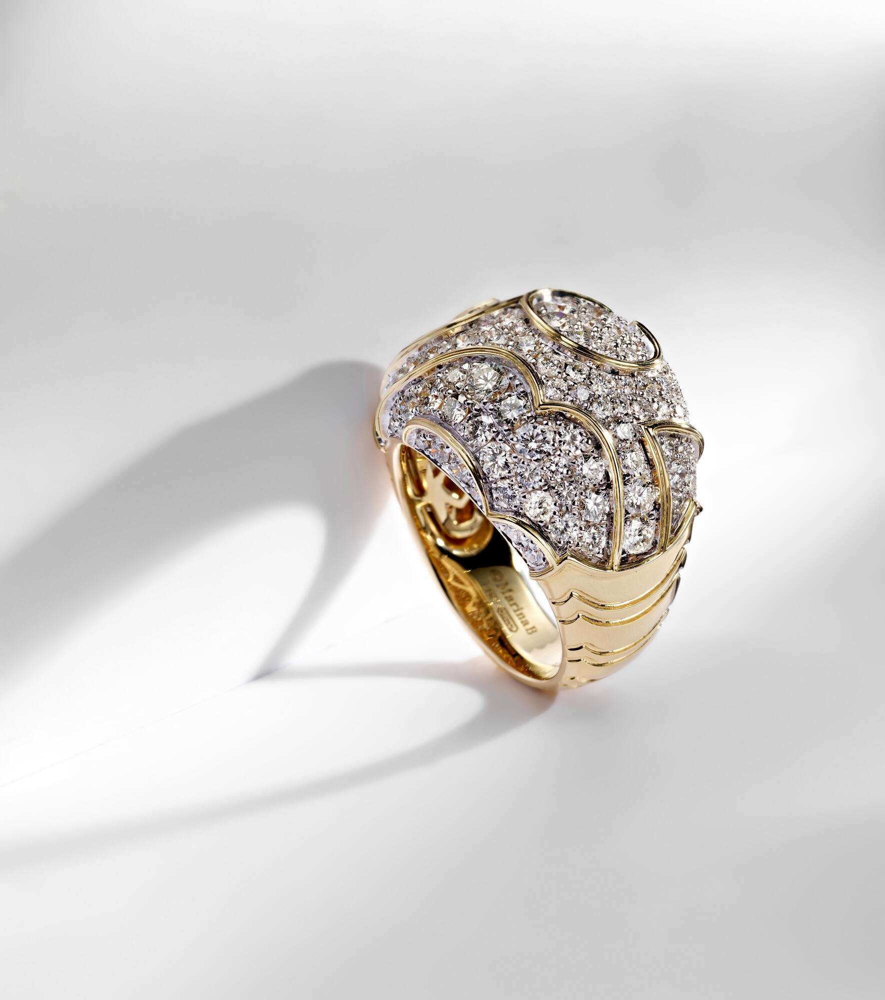 Onda Bombe 18kt gold ring with diamonds - 5