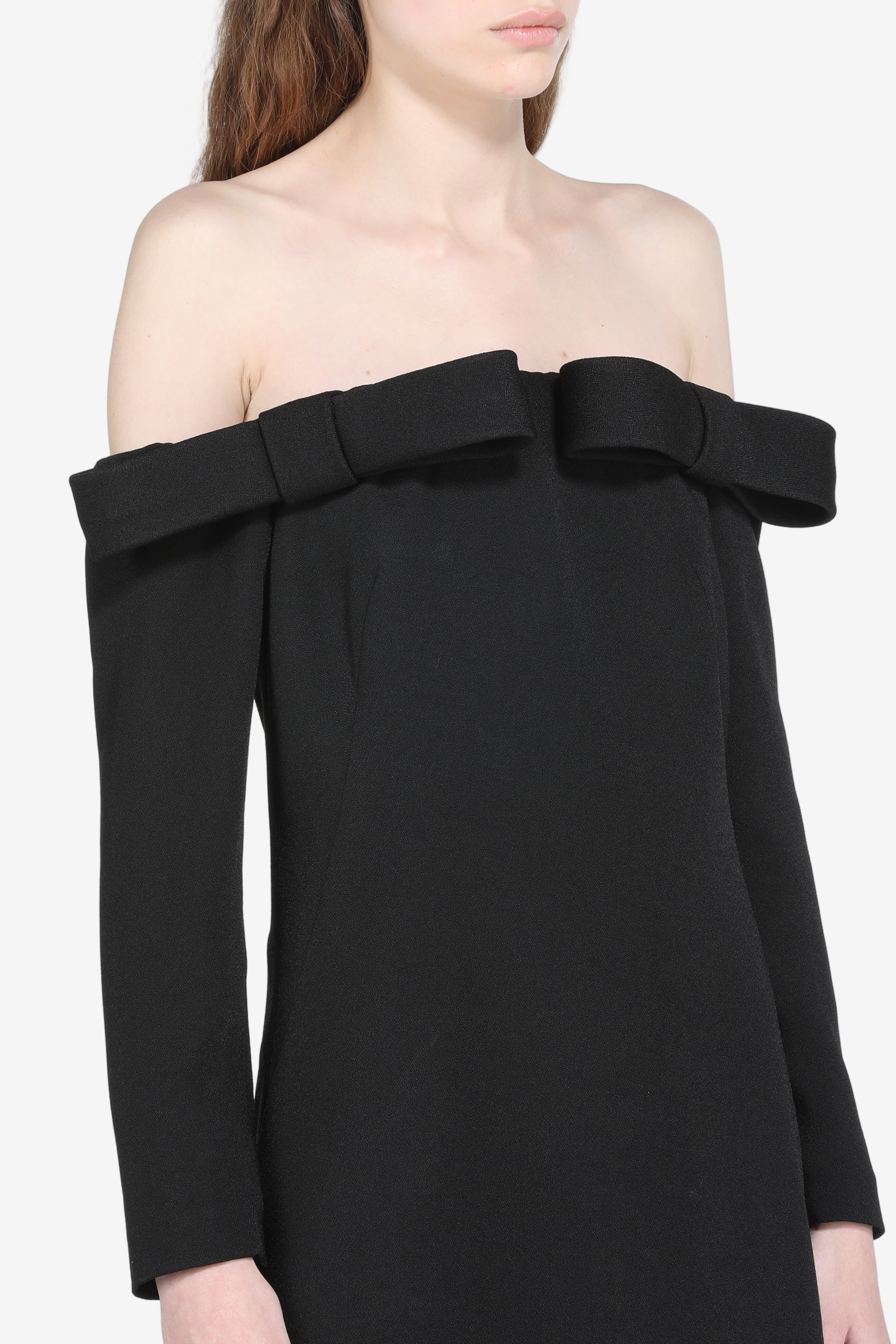 LONG-SLEEVED DRESS WITH OFF-THE-SHOULDERS - 4