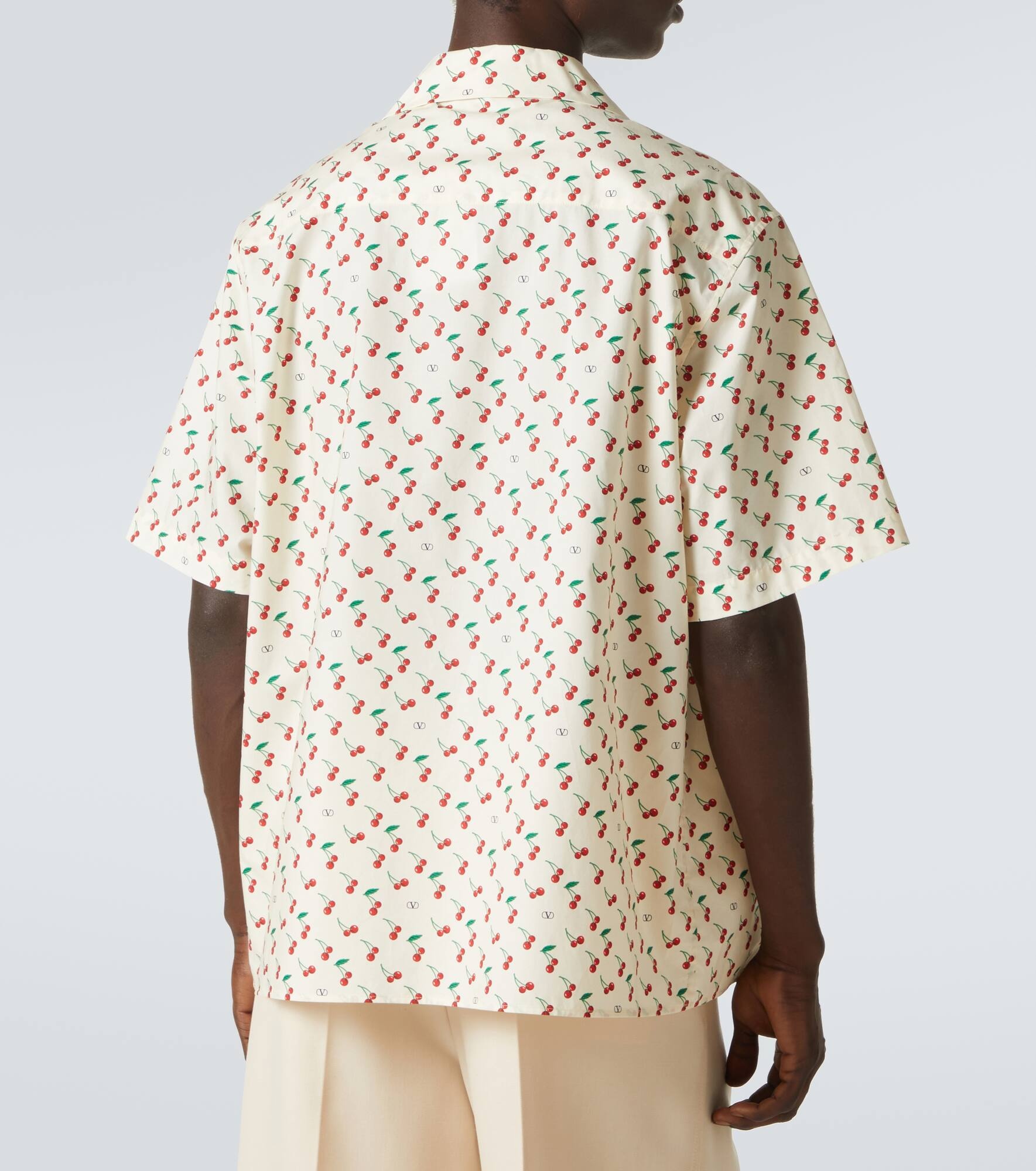 Printed cotton poplin bowling shirt - 4