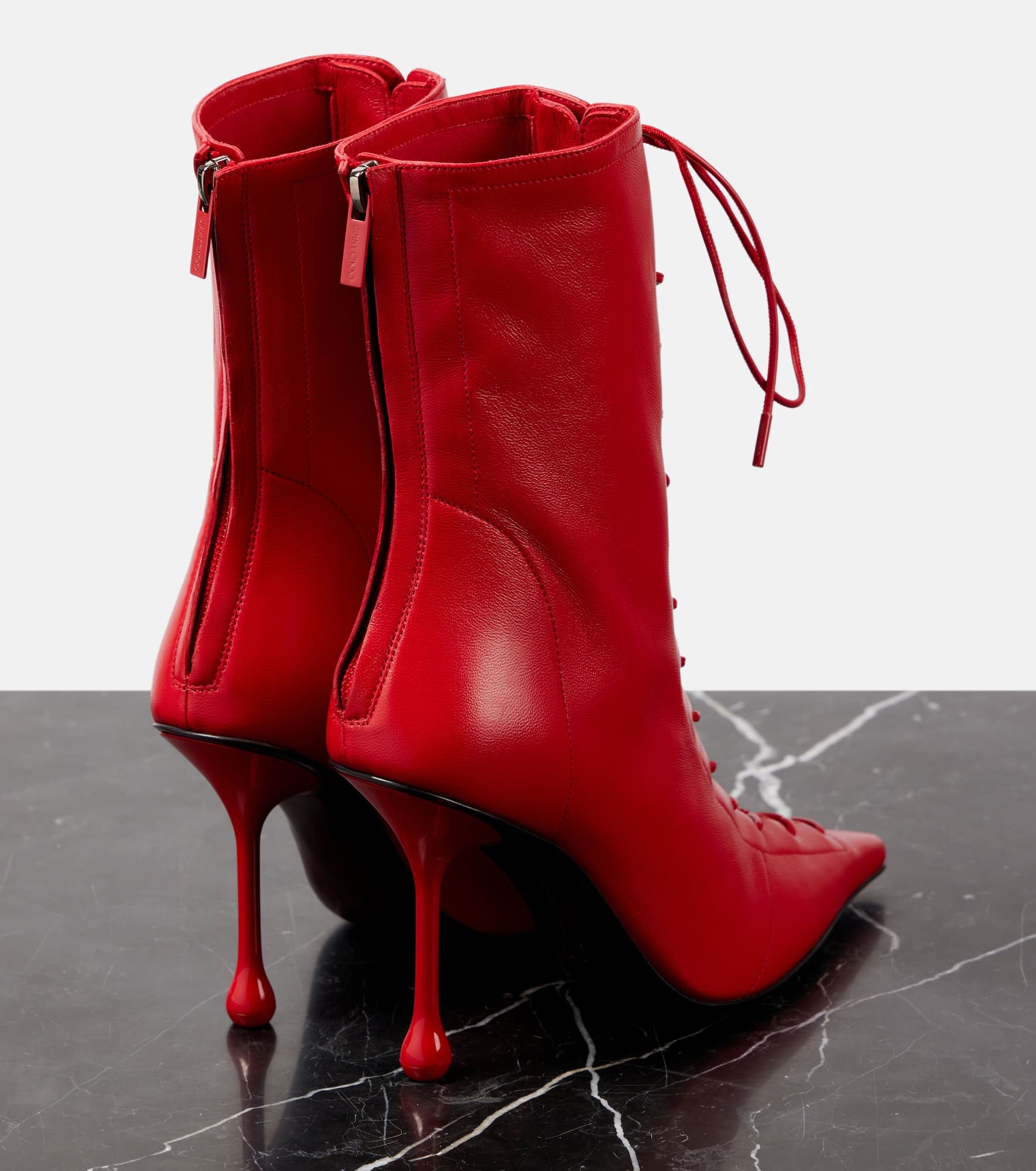 Scarlett 95 leather lace-up boots - 2
