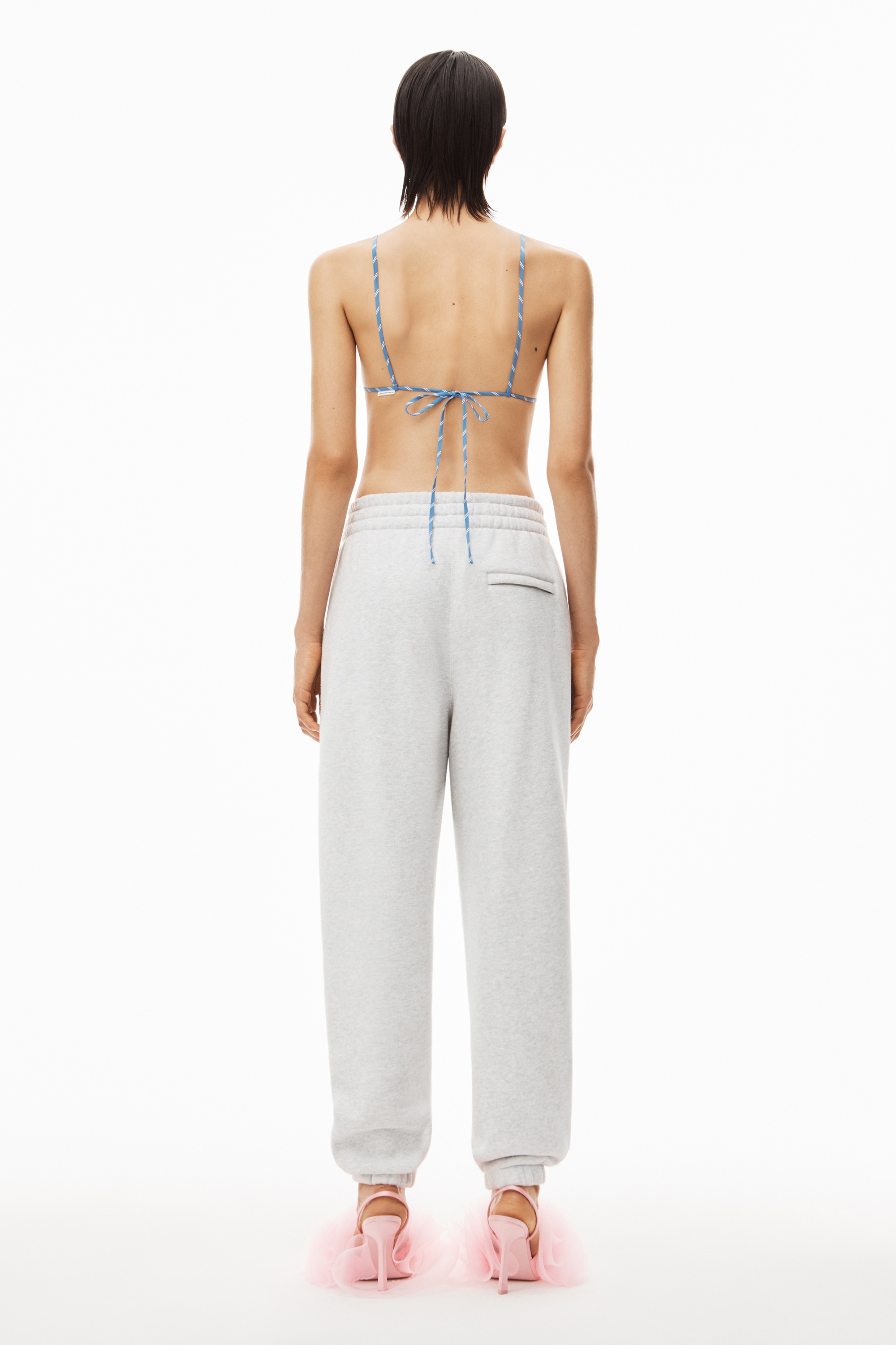 Womens Alexander Wang grey Puff Paint Logo Sweatpants