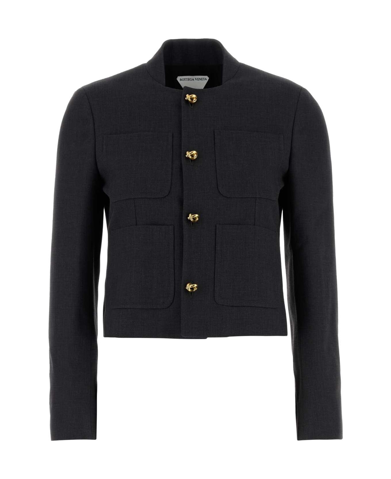Graphite Cotton Blend Blazer - 1