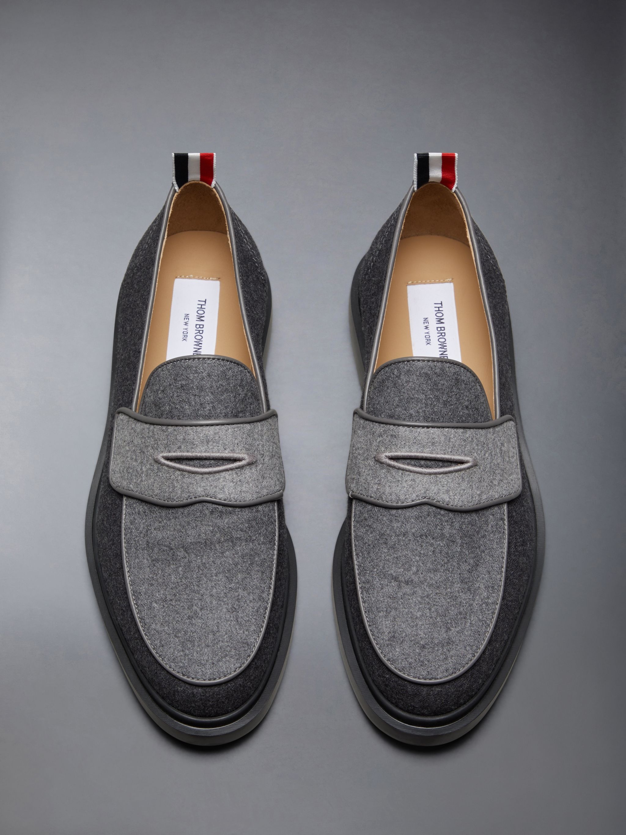 colour-block wool loafers - 5