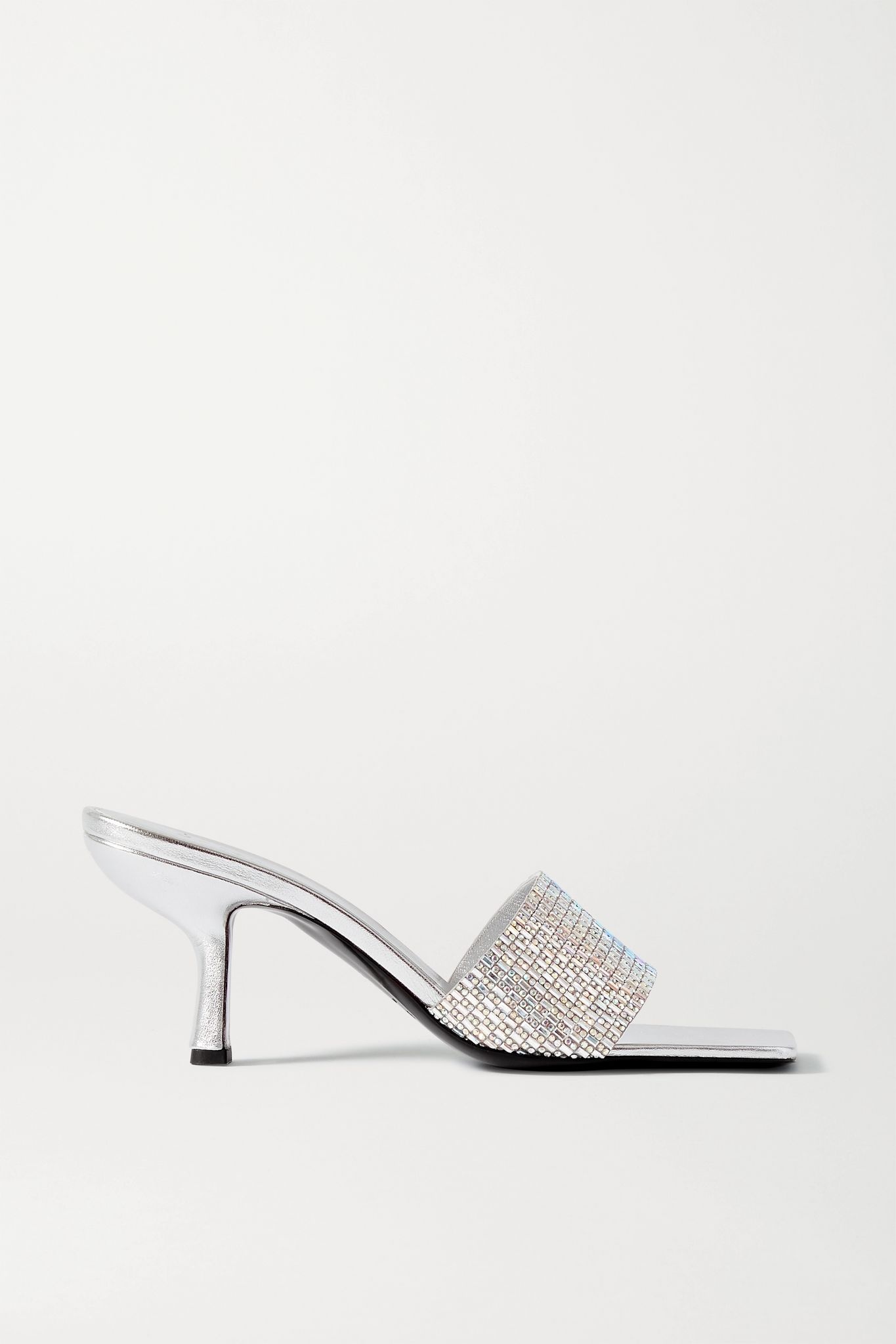 Dylan crystal-embellished leather mules - 1