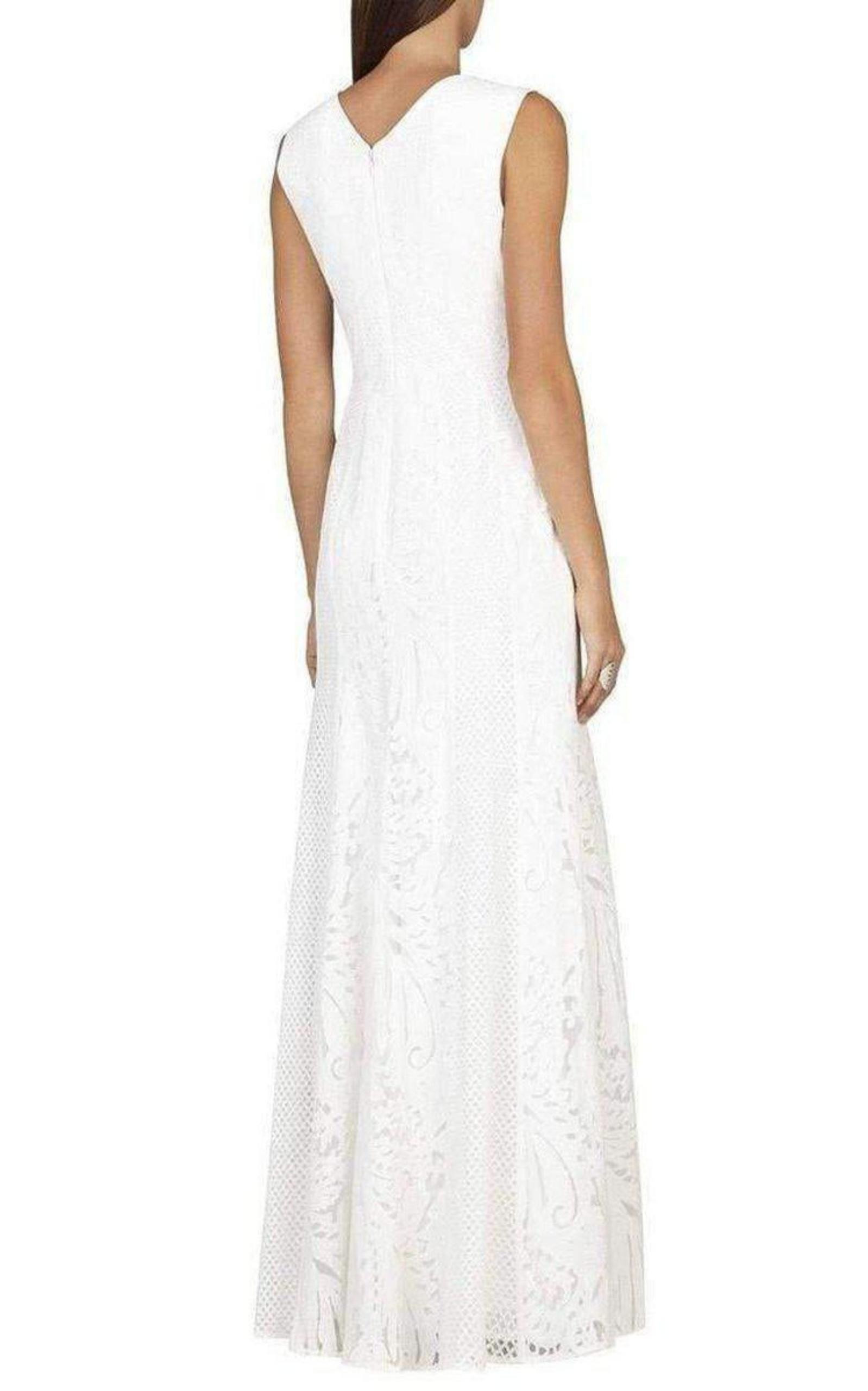BCBGMAXAZRIA - Elisia Sleeveless Lace Blocked Gown Dress - 3