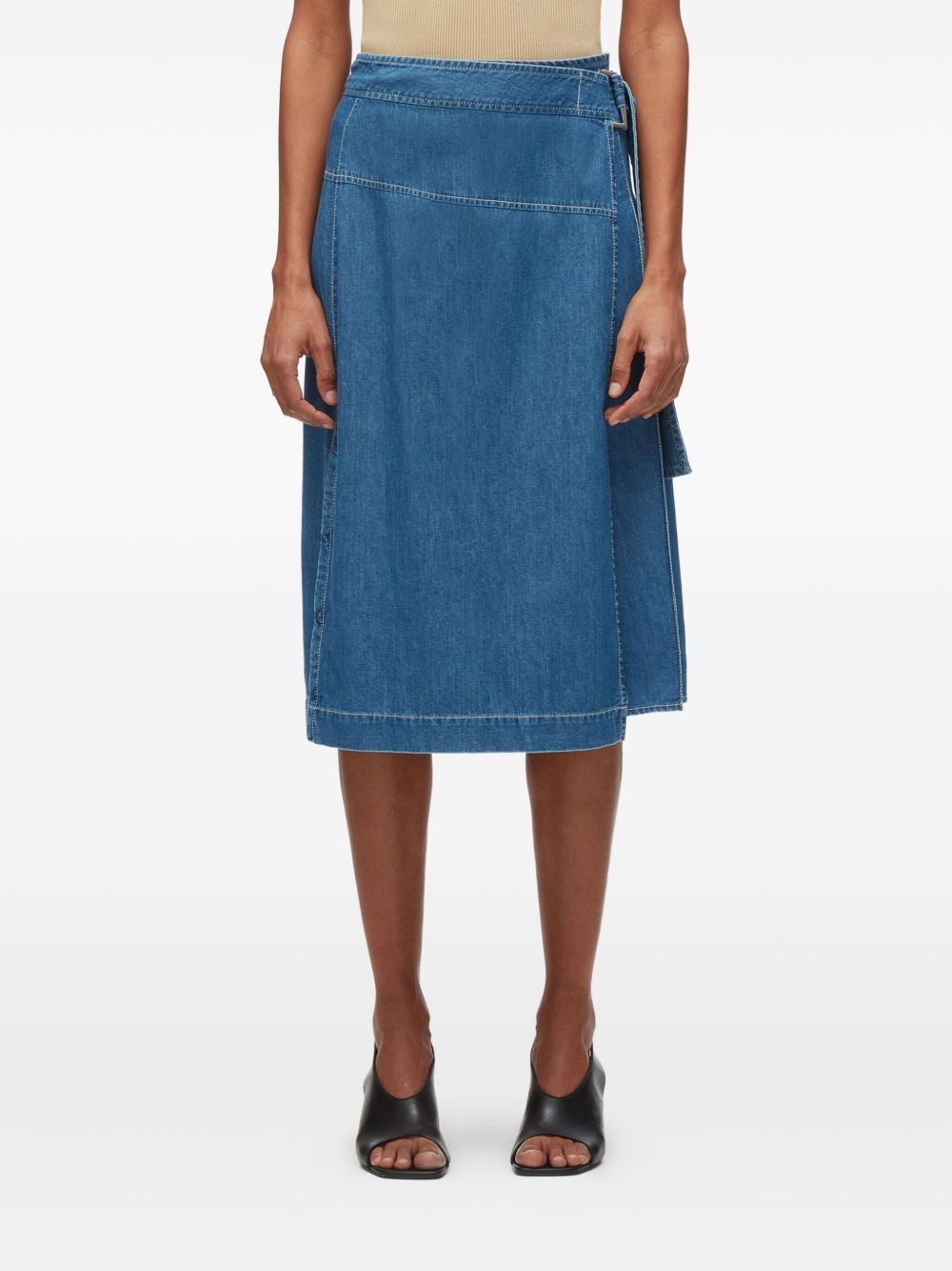belted wrap midi skirt - 4