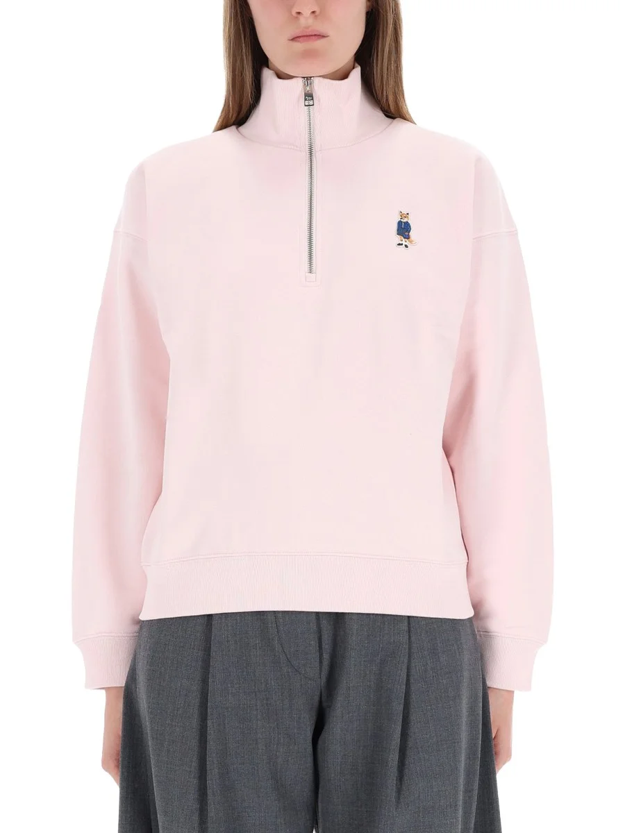 DRESSED FOX SWEATSHIRT WITH HALF ZIPPER - 1