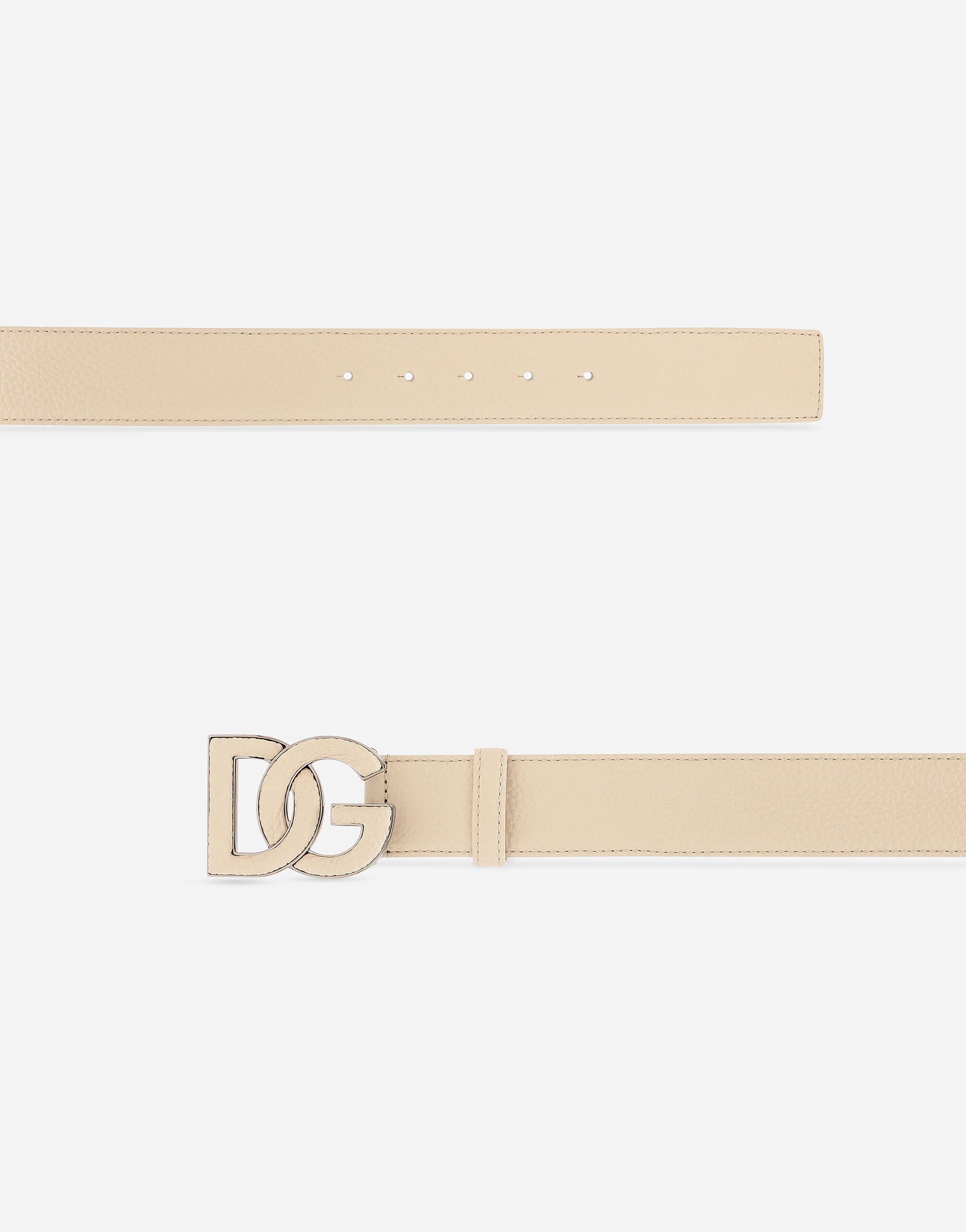 Deerskin-print calfskin belt with logo print - 3
