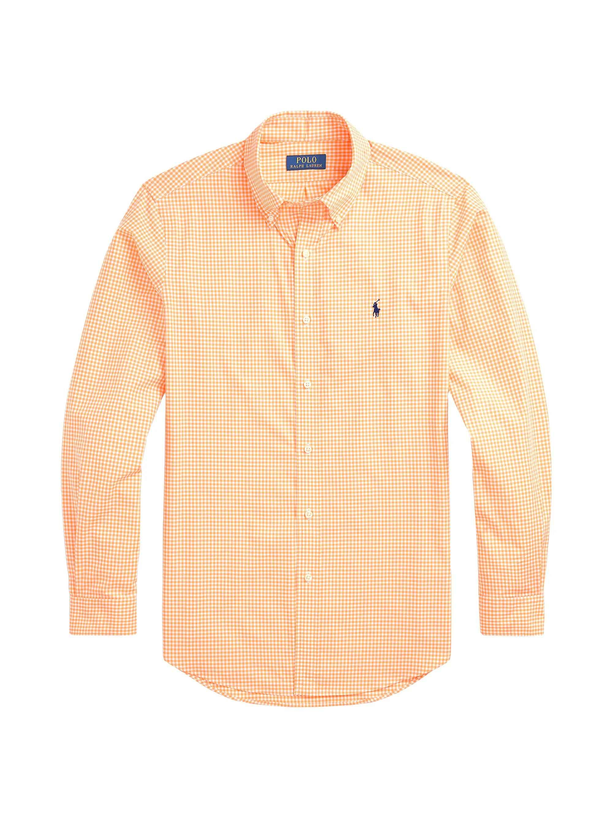 Men's Gingham Stretch Poplin Shirt - Soft Clementine White - 1