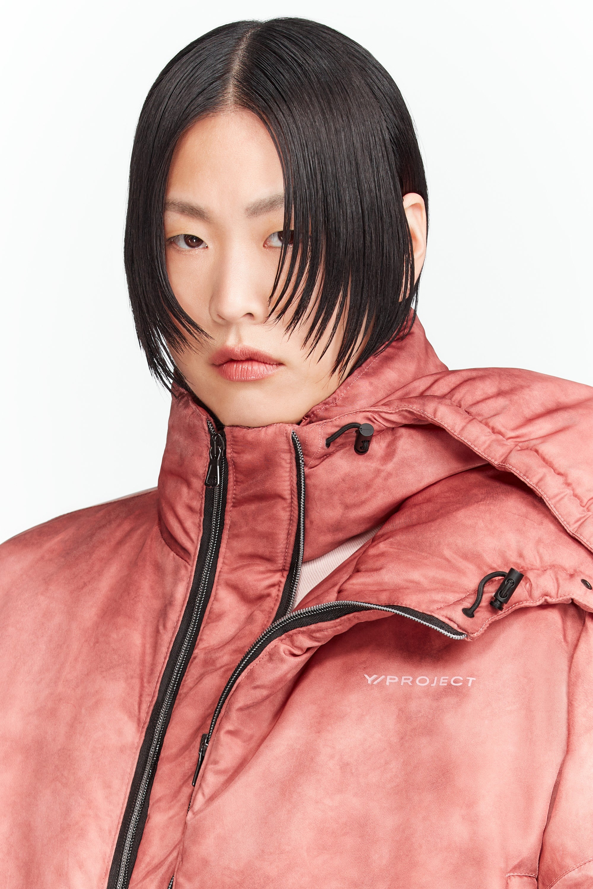 Double Collar Cropped Puffer Jacket - 3