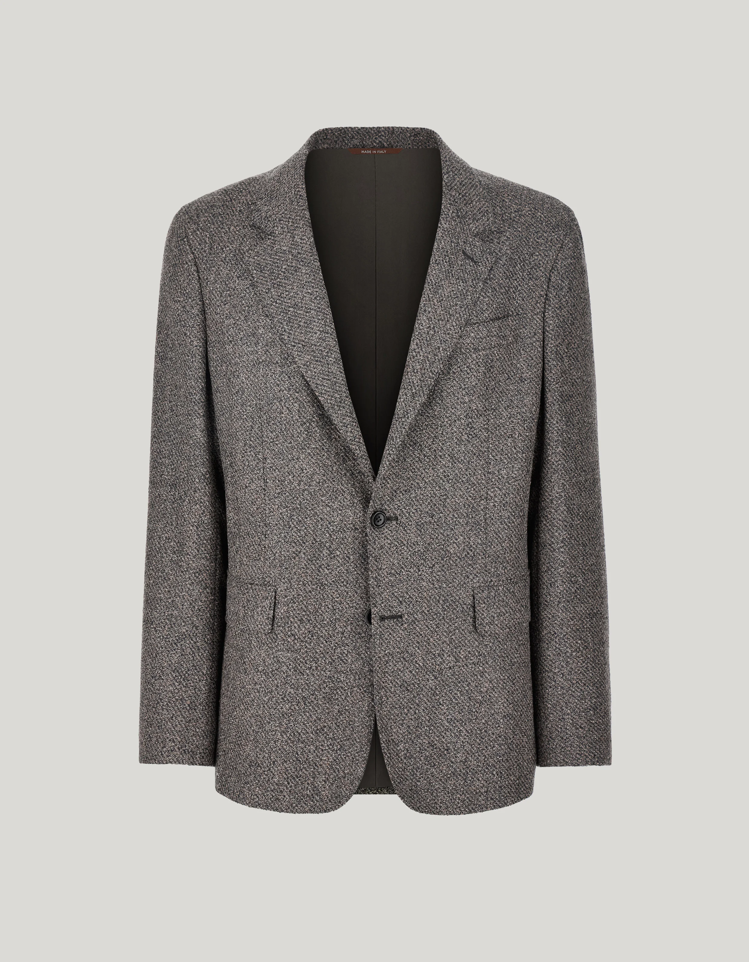 BEIGE AND GREY WOOL BLEND JACKET - 1
