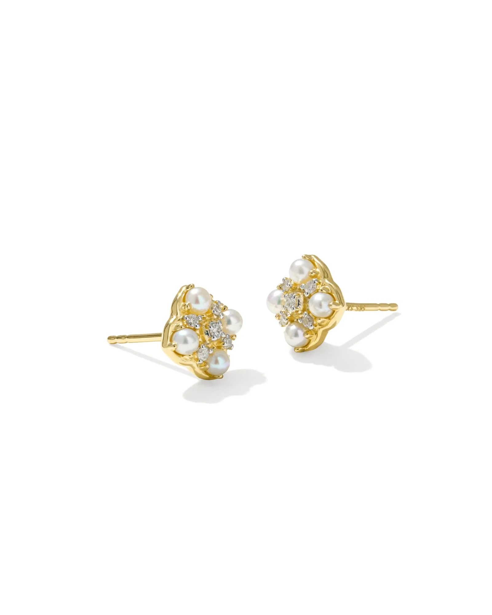 Dira Luxe 14k Yellow Gold Stud Earrings - 1