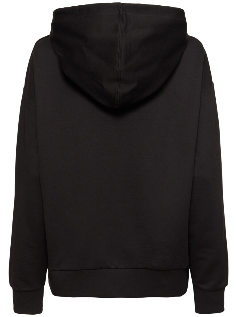 Embroidered logo cotton jersey hoodie - 3