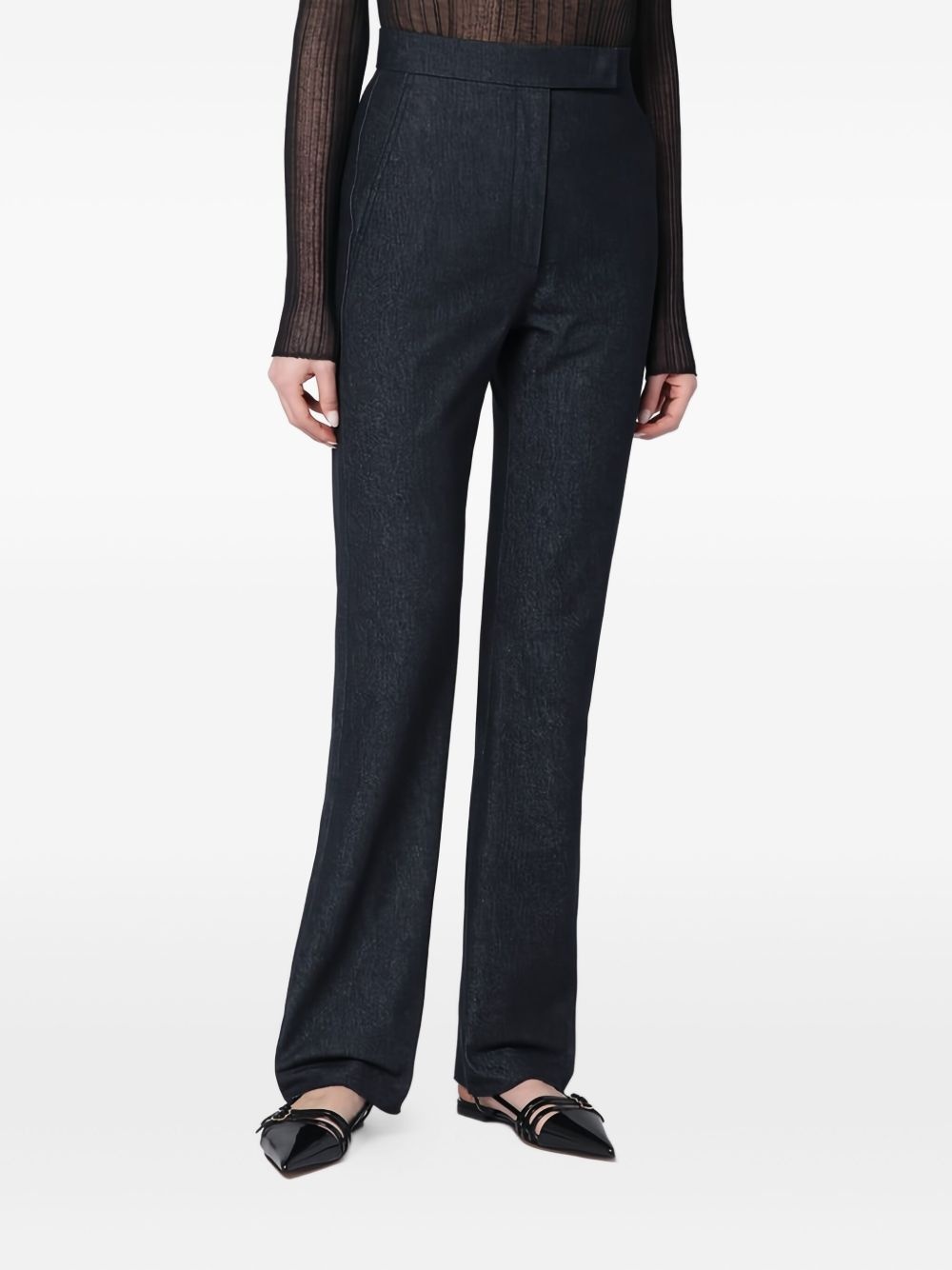 cotton straight-leg trousers - 3