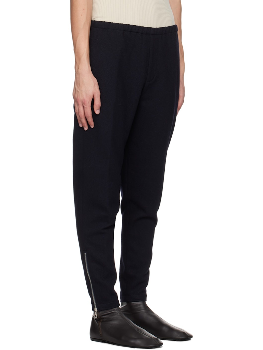Navy Drawstring Trousers - 2