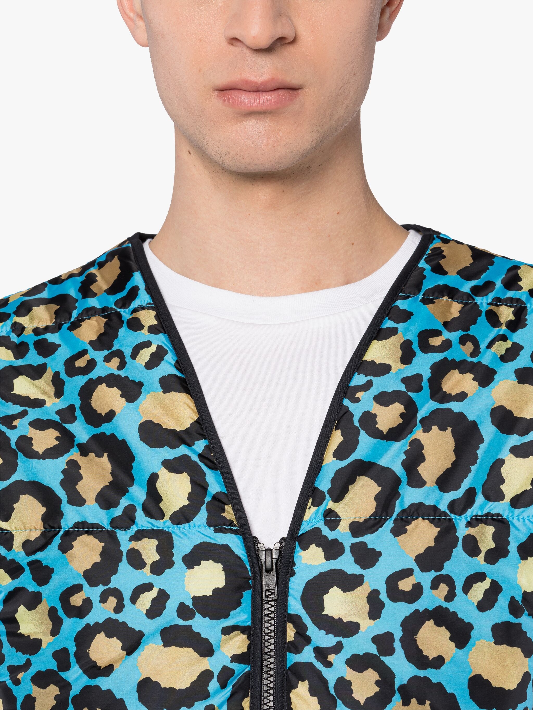FOUR SEASON BLUE LEOPARD NYLON GILET - 5