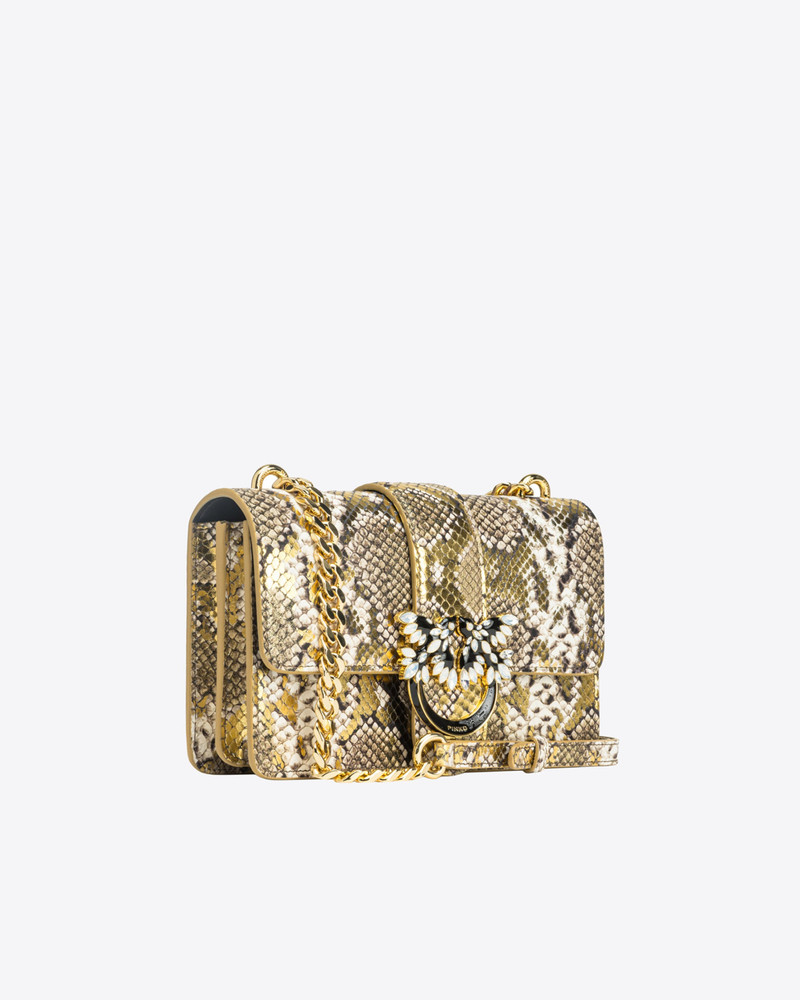 PINKO GALLERIA LAMINATED REPTILE MINI LOVE BAG ONE 3