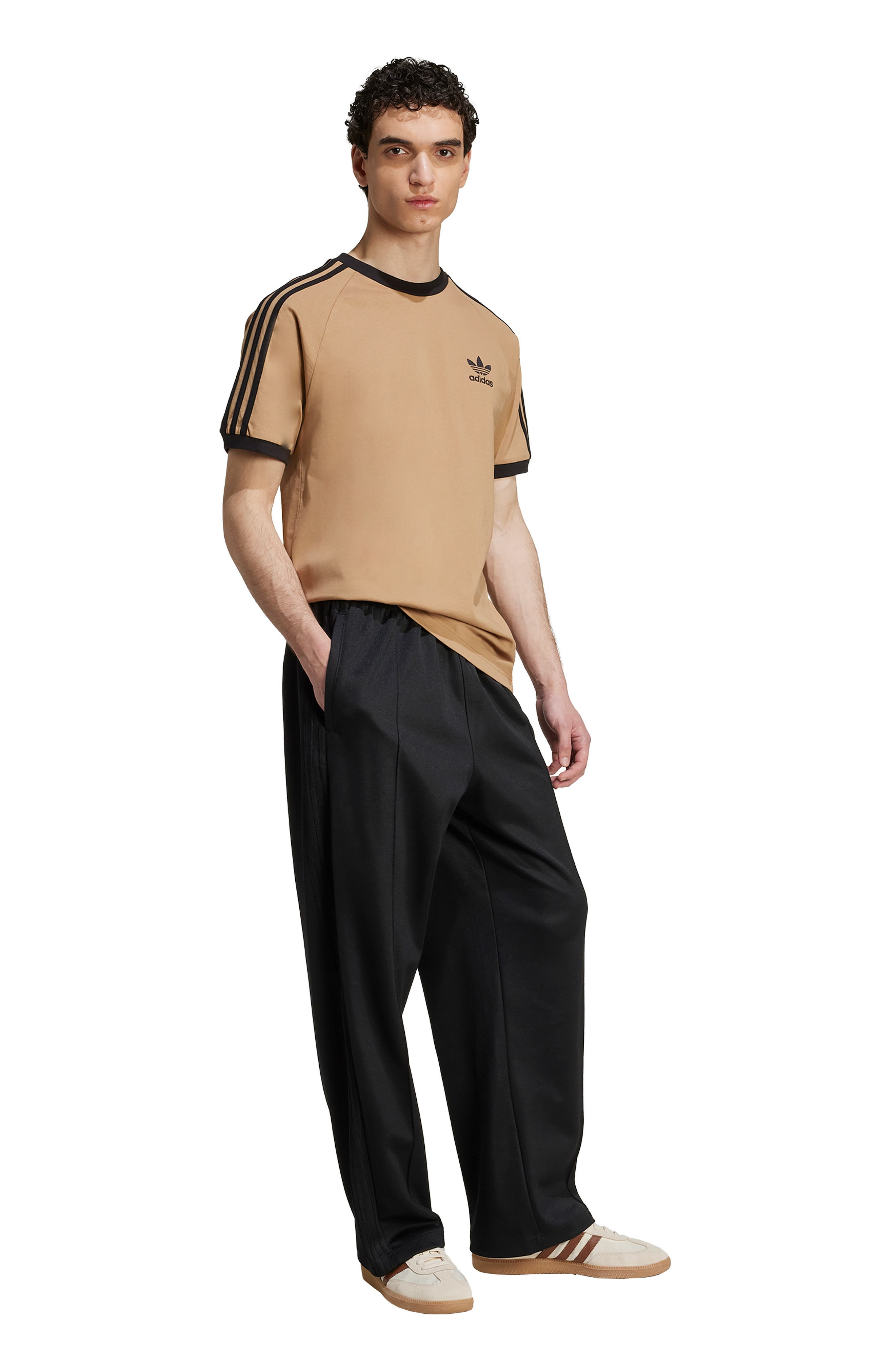 adidas Adicolor 3-Stripes T-Shirt in Cardboard/Black at Nordstrom - 6