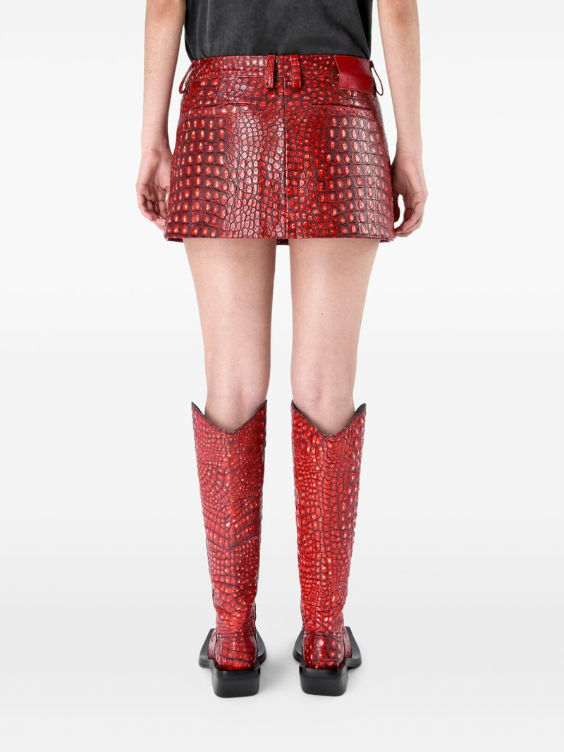 zip textured leather skirt 4