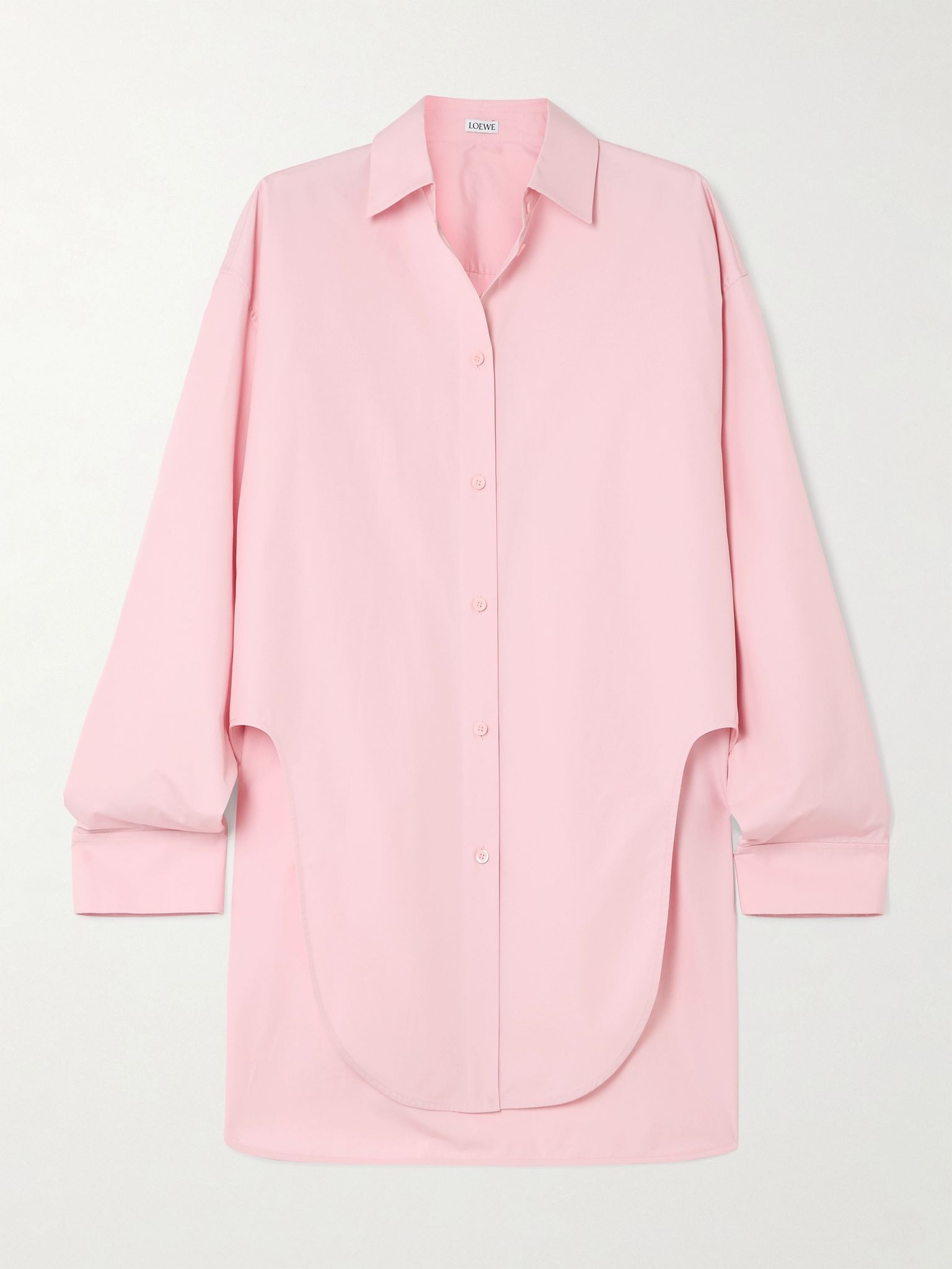 Cutout cotton-poplin shirt Pink - 1