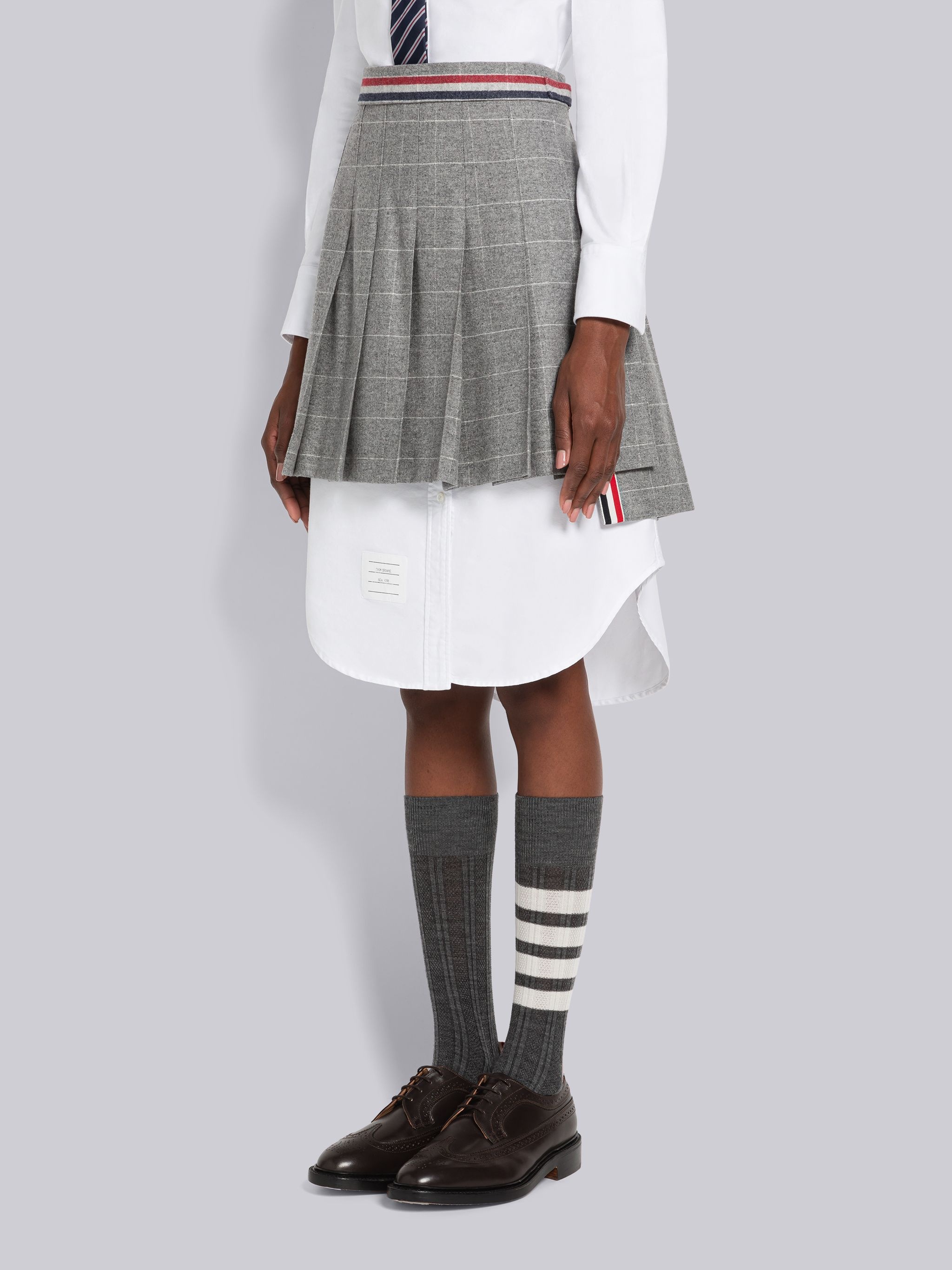 Windowpane Flannel Pleated Mini Skirt - 2