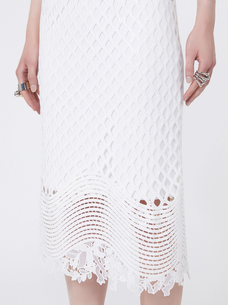SALA Sequinned mesh skirt - WHITE 5