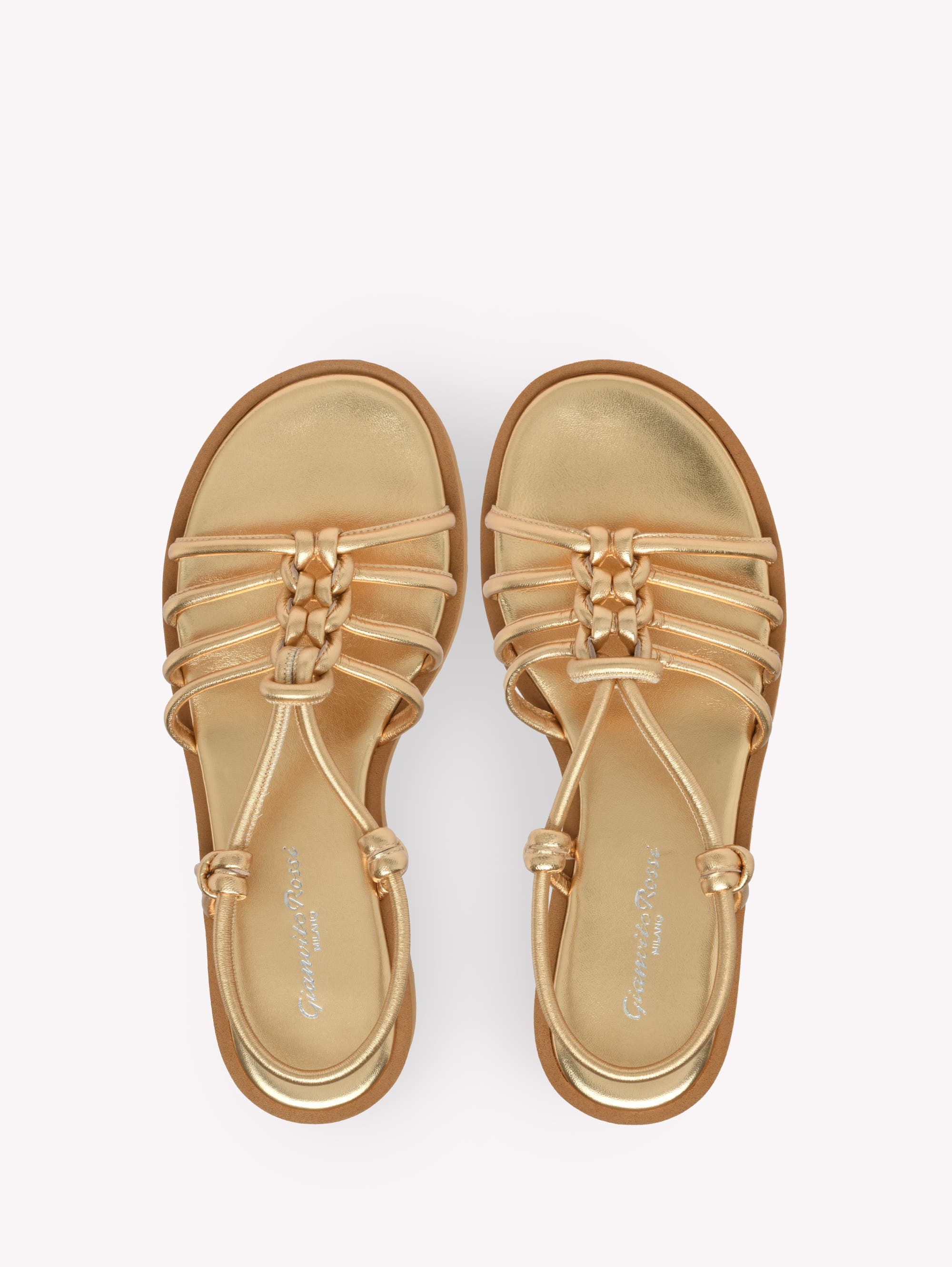 Gianvito Rossi Hebe Sandal in Metallic Gold Leather at Nordstrom - 3