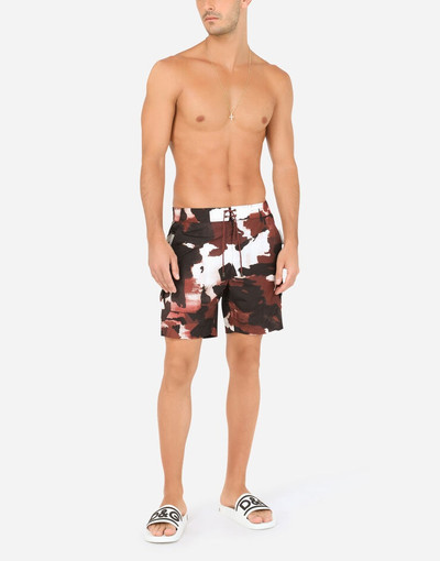 Dolce & Gabbana Mid-length swim trunks with camouflage print outlook