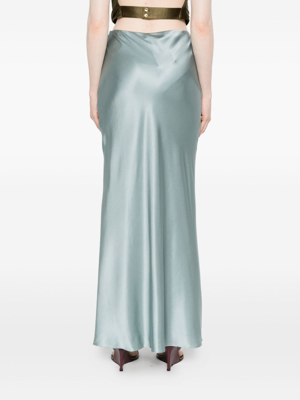Chantel bias-cut satin maxi skirt - 4