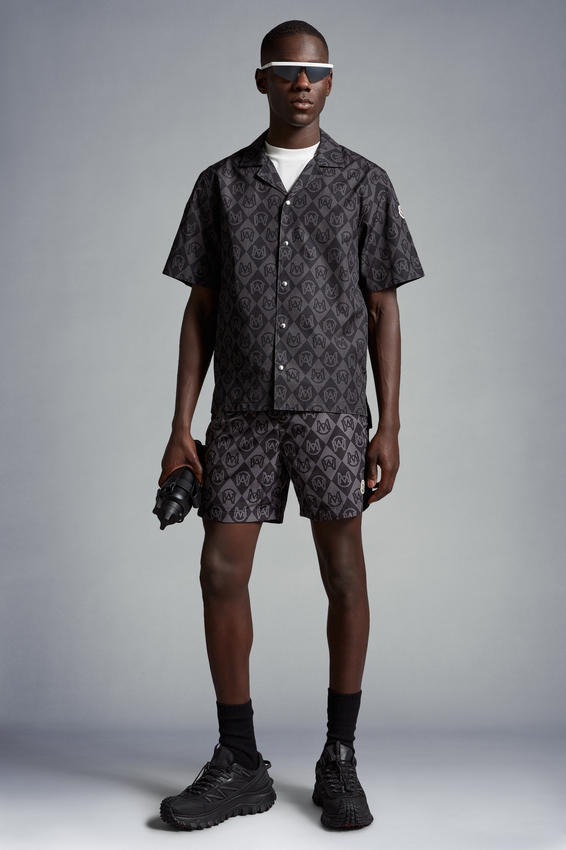 Moncler monogram-print Swim Shorts - Farfetch