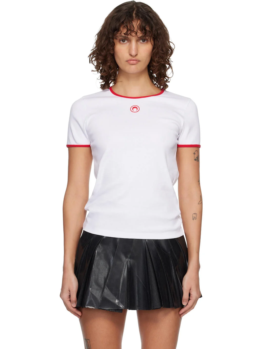 White Moon Logo Bicolor Baby Fit T-shirt - 1