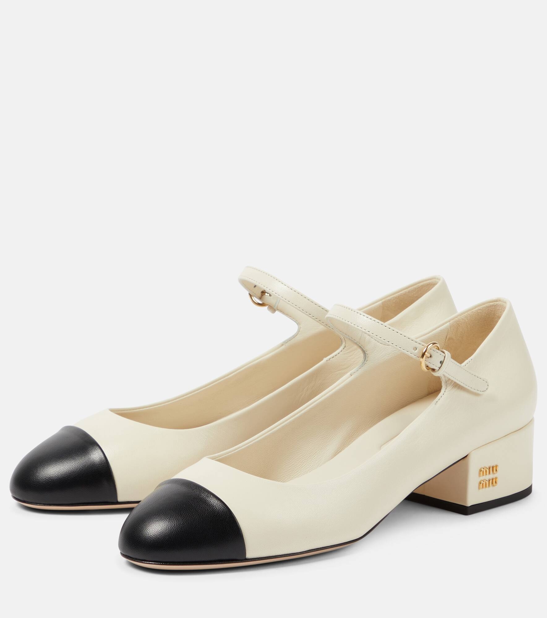 Logo leather Mary Jane pumps - 5