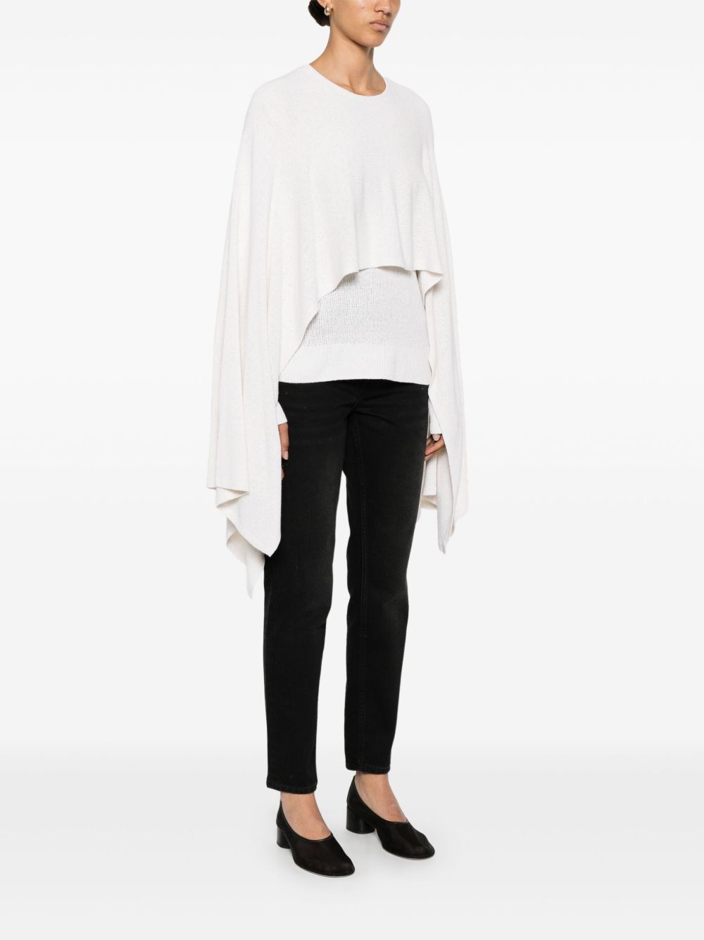 bouclé cape sweater - 3
