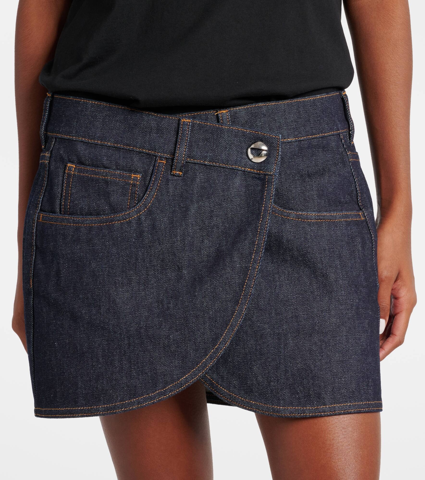 Asymmetric denim miniskirt - 4