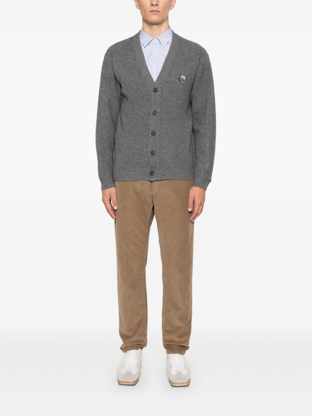 Bold Fox Head-patch cardigan - 2