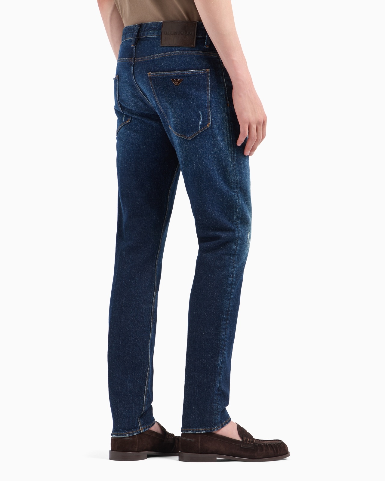 J06 SLIM-FIT, WASHED STRETCH-DENIM JEANS WITH RIPS AND VEINING - 3