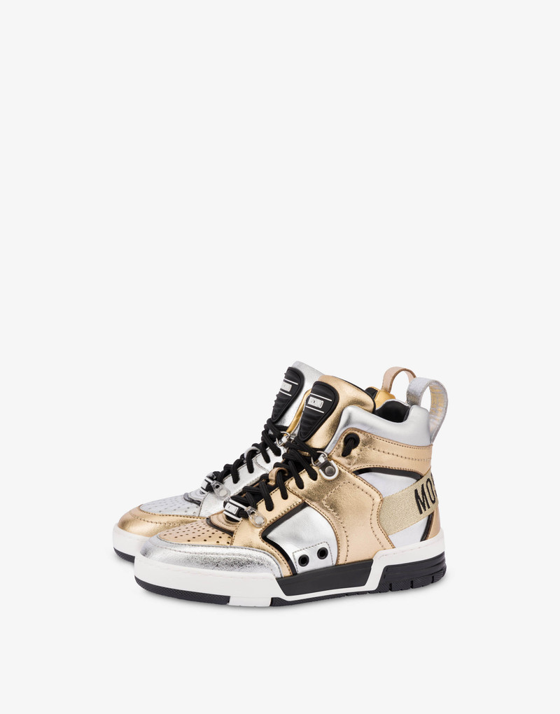 STREETBALL LAMINATED HIGH-TOP SNEAKERS 1