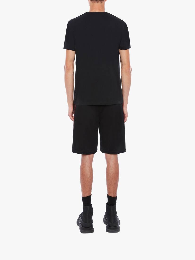 Selvedge Logo Tape Detail Shorts in Black - 4