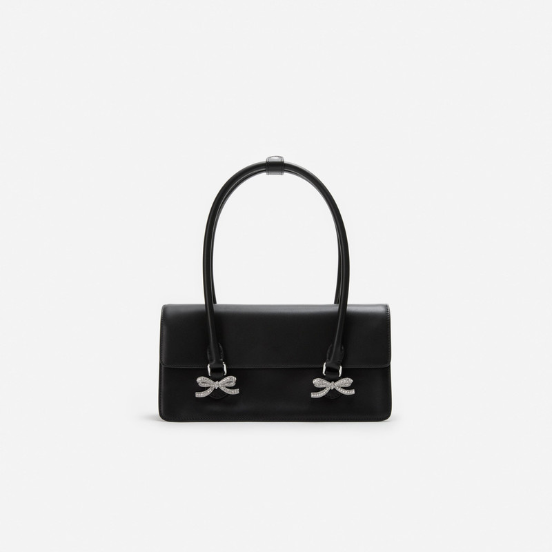 Black Soft Leather Shoulder Bag 1