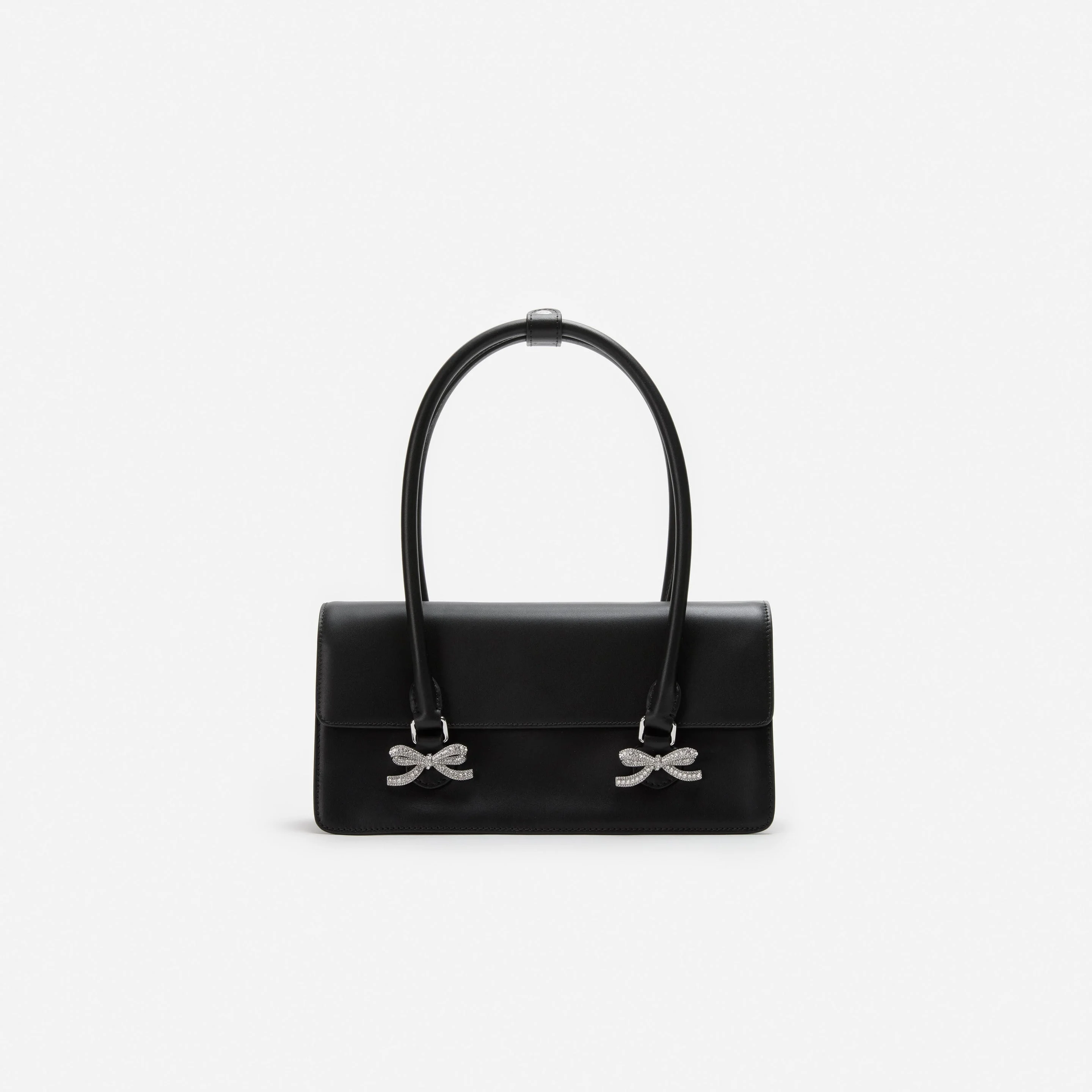 Black Soft Leather Shoulder Bag - 1