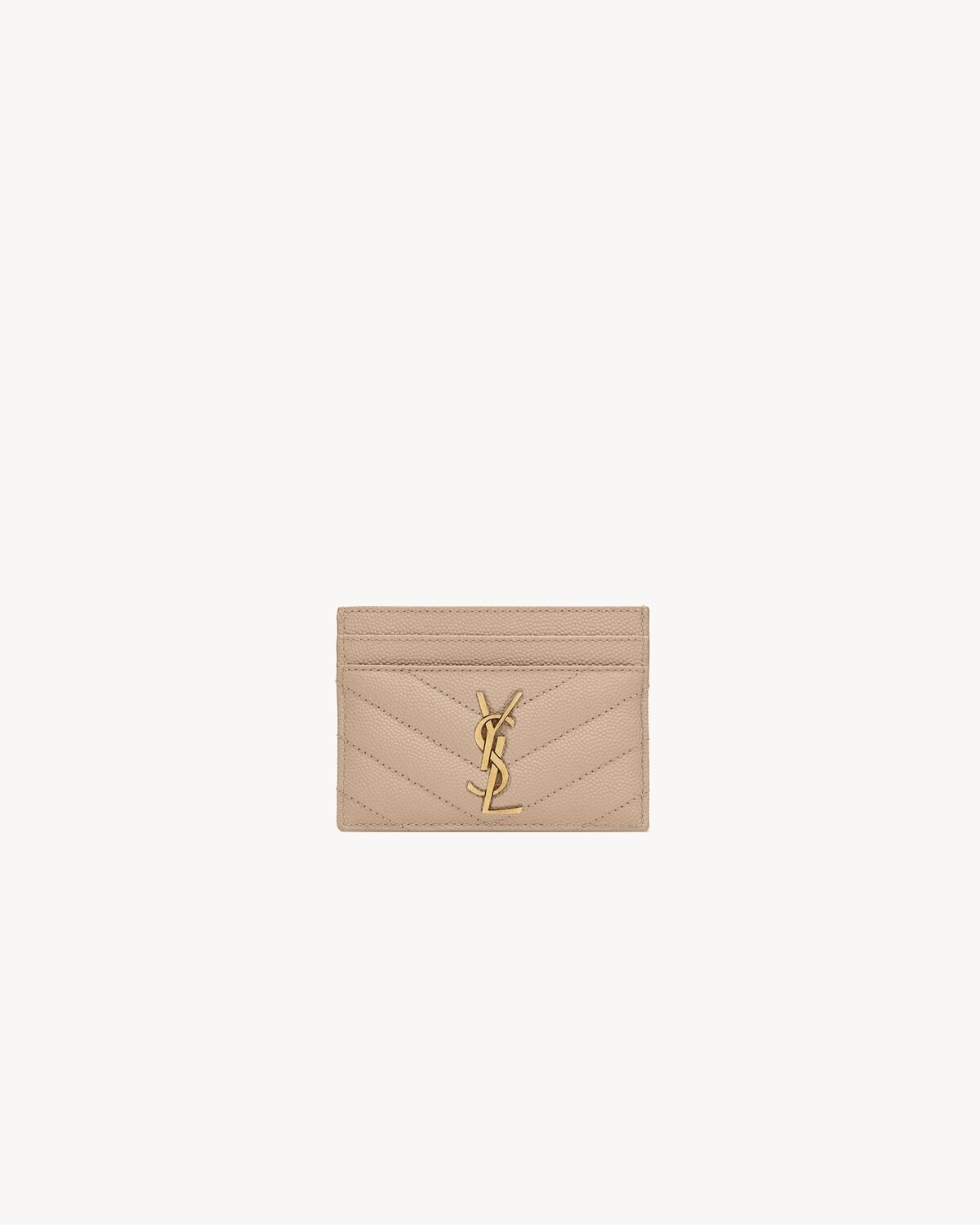 CASSANDRE MATELASSÉ CARD CASE IN GRAIN DE POUDRE LEATHER - 1