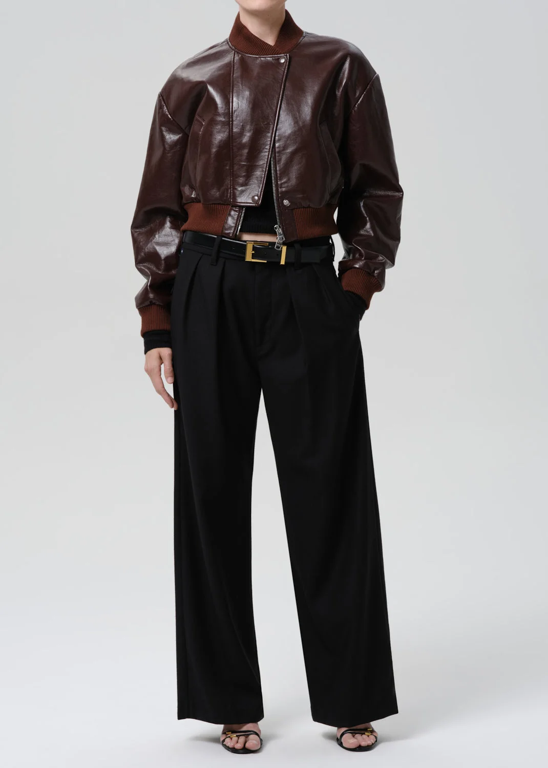 Camille Moto Jacket In Burgundy - 1