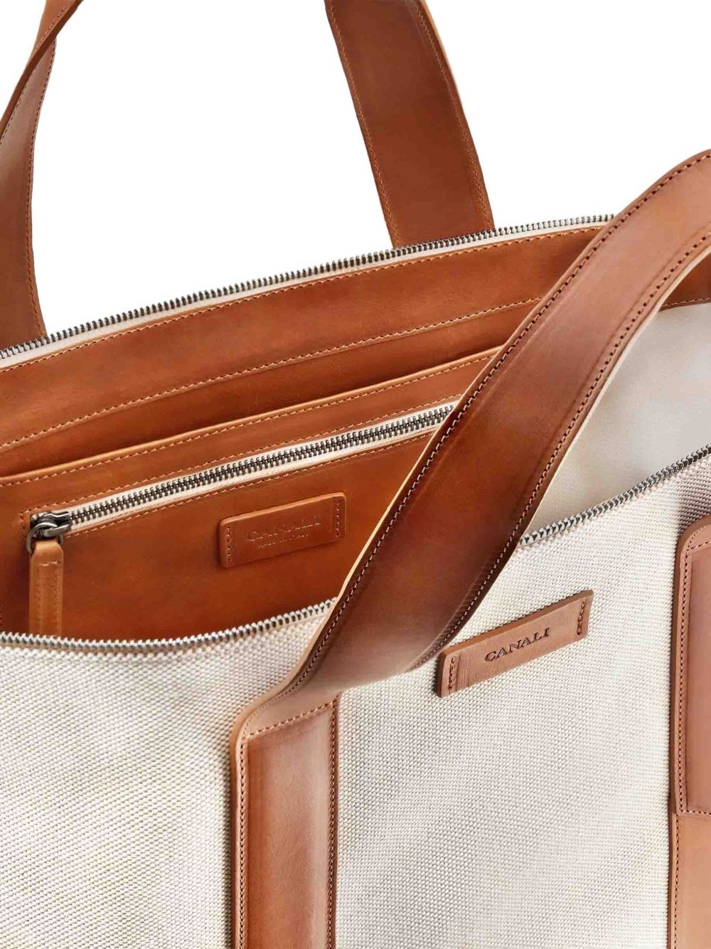 leather-trimmed tote bag - 5