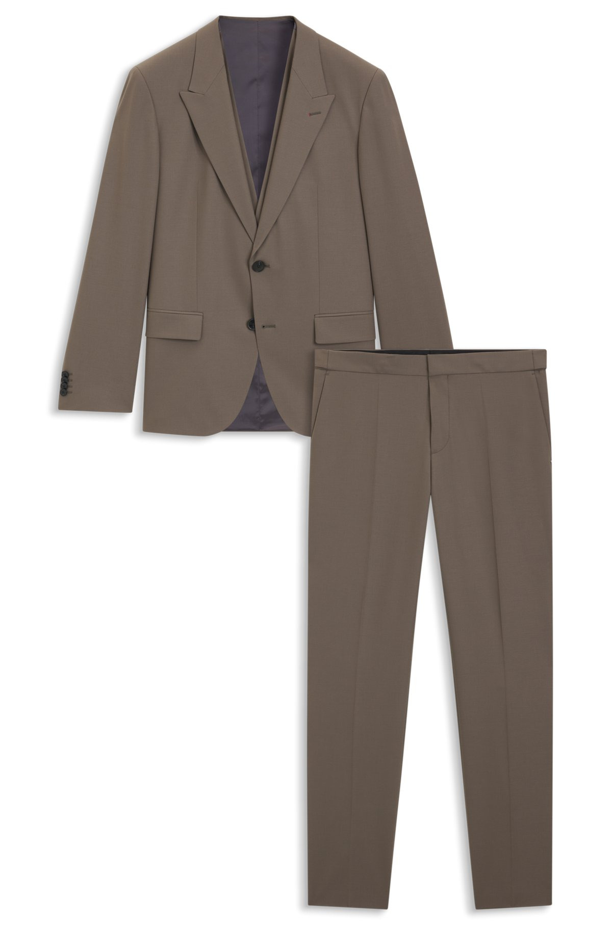 THREE-PIECE SLIM-FIT SUIT IN WOOL-BLEND POPLIN - 8
