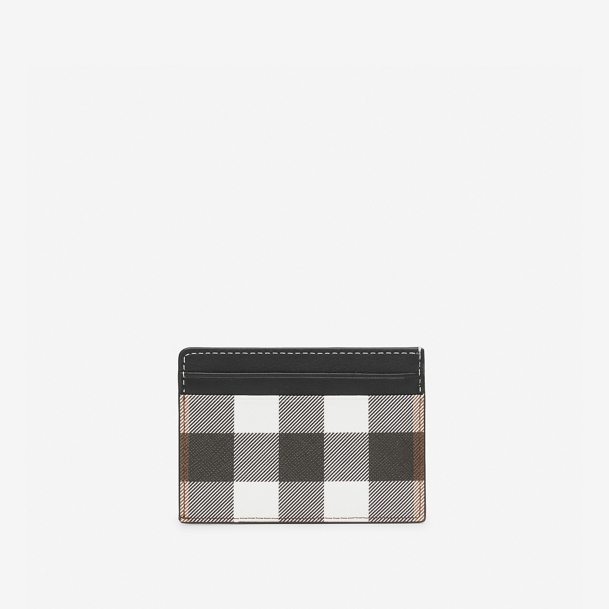 Check Print and Leather Card Case - 3