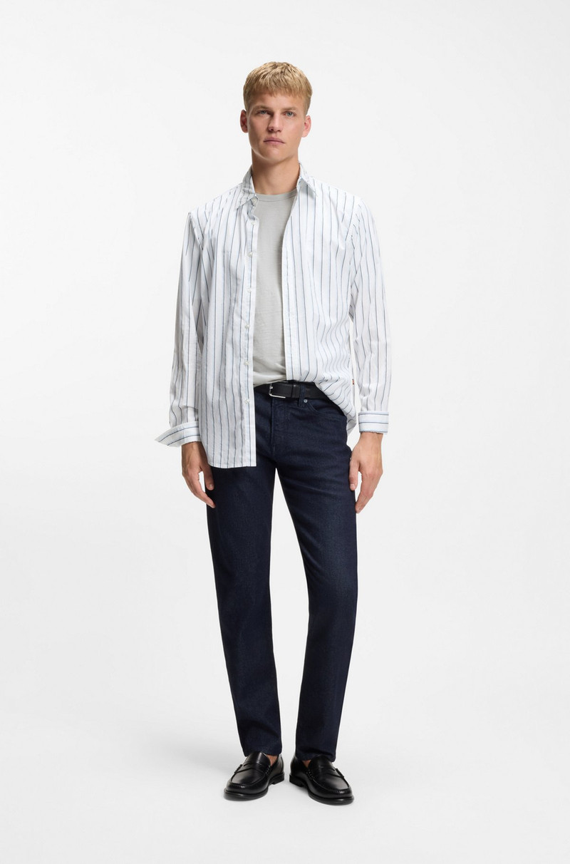 BOSS REGULAR-FIT T-SHIRT IN COTTON WITH MOULINE LOGO outlook