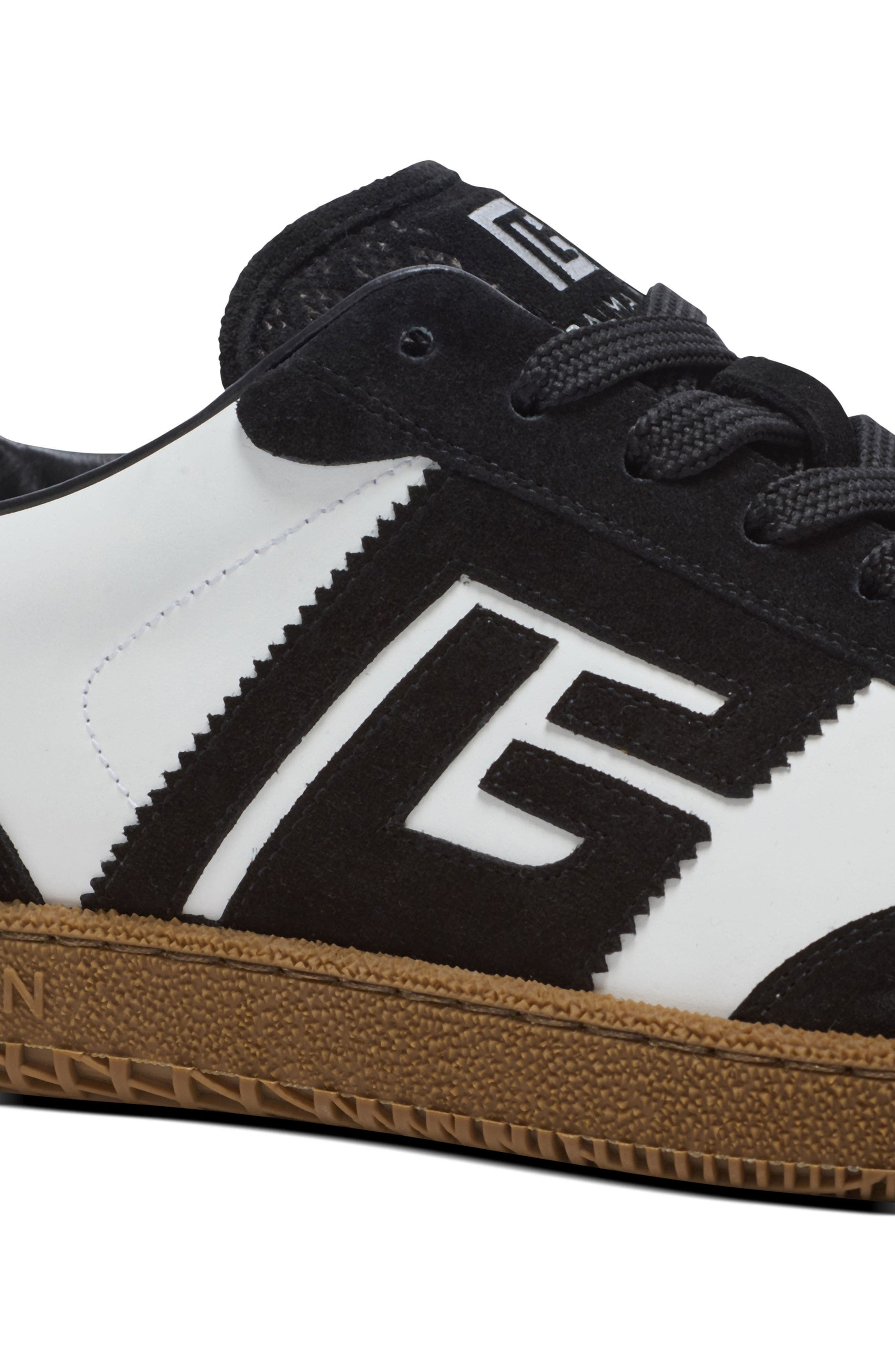 Balmain Swan trainers in calfskin and suede in Black at Nordstrom - 8