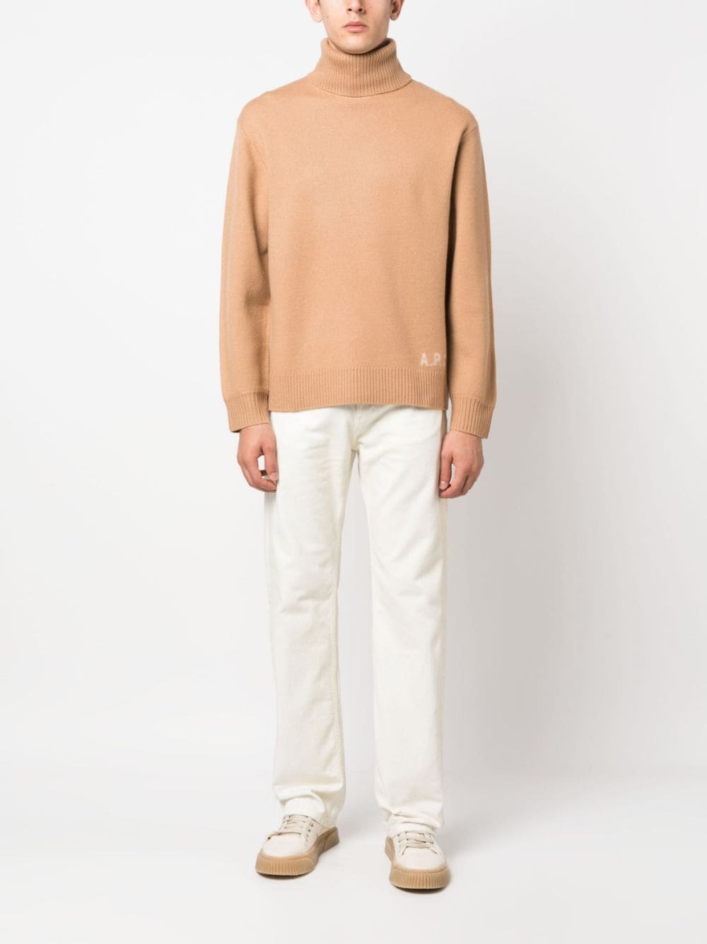 logo-print wool jumper - 2