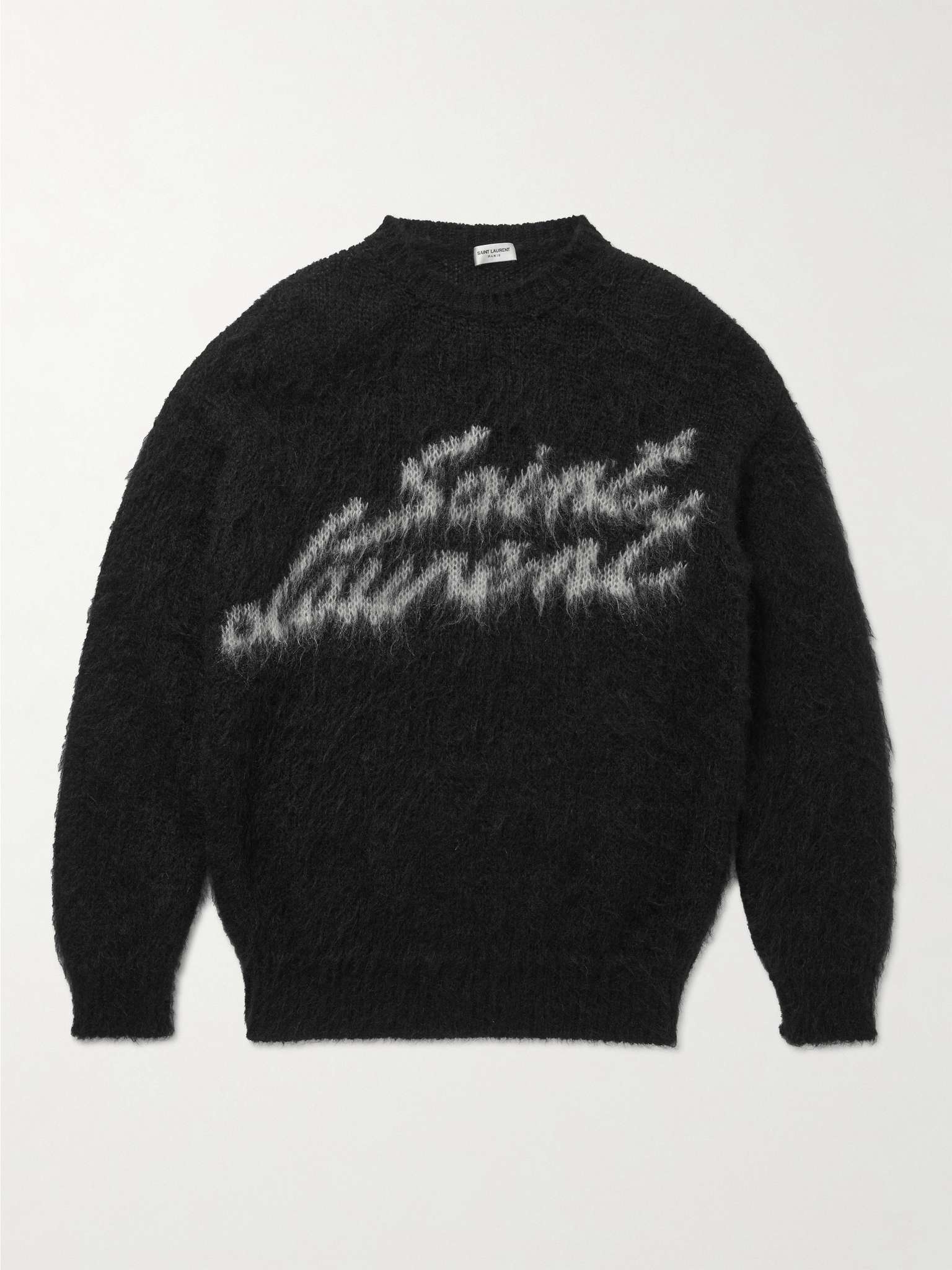 Logo-Intarsia Mohair-Blend Sweater - 1